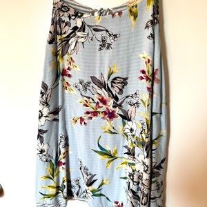 Hem & Thread Large Sleeveless Blouse with floral and striped designs